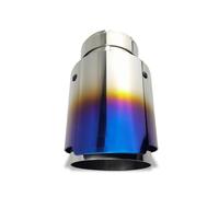 Exhaust Muffler Tainless Steel Plated Blue For Car Muffler Modification Decorative Exhaust Pipe Tail Tips Car Exhaust Tail Throat(In51-Out101mm)