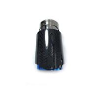 Exhaust Muffler Tip For BMW F30 1PCS Car Exhaust tailpipe Glossy Carbon Tail End Blue Stainless Steel Straight Muffler Tip(60-101mm)