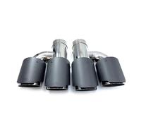 Exhaust Muffler Universal Car Carbon Fiber Matte Muffler Tip H Shape Double Exit Exhaust Pipe Mufflers Nozzle Car Turbocharger(ID 54mm-OD 89mm)