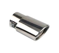 Exhaust Muffler Universal Car Exhaust Muffler Stainless Steel Round Tail Rear Chrome Round Car End Pipes(Silver-Straight)