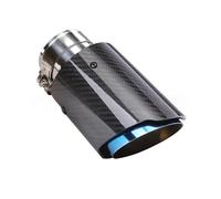 Exhaust Muffler Universal Car Glossy Carbon Fiber Pattern Muffler Tip Exhaust System Pipe Mufflers Nozzle Straight Stainless Black Car End Pipes(54-102mm)