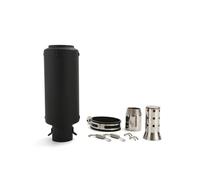 Exhaust part 1 Set Motorcycle 38-51mm Exhaust Muffler Pipe Universal Dirt Bike ATV Removable Silencer Stainless Steel(Black- Silver)