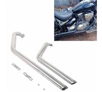 Exhaust part Dual Exit Offset Long Short Tail Pipe Exhaust Muffler Motorcycle Accessories For Suzuki For Boulevard C50 C50C C50T M50 2006-2025(Stainless steel)