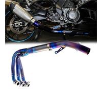 Exhaust part For CFMOTO 675SRR/NK 60mm Front Middle Pipes Side Row Motorcycle Titanium Exhaust(Blue)