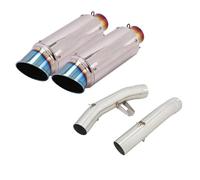 Exhaust part For Y-AMAHA FJR 1300 FJR1300 2001-2015 2016 2017 2018 2019 2020 2021 2022 Motorcycle Exhaust Escape Modify Muffler With Double Middle Link Pipe(Blue)