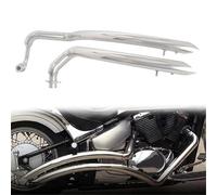 Exhaust part For YAHAMA XVS650 For Custom With Flames 2005 Motorcycle Stainless Steel Muffler Chrome/Black Slip Ons Mufflers Exhaust Pipe Silencer(Chrome)