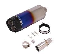 Exhaust part Motorcycle 51MM Double Hole Connecting Muffler Exhaust Escape End Tail Silencer Pipe Pot For KYMCO AK550 AK 550(Multi-colored)