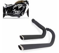 Exhaust part Motorcycle Full Exhaust Pipe Modified Replacement With Front + Rear Silencer For H-ONDA VLX400 VLX600 VT400C VT600C VT600(Black- Silver)