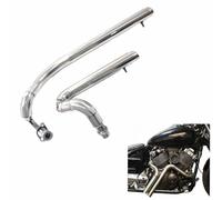 Exhaust part Motorcycle Modified Full Exhaust Pipe Spare Part With Front Header + Rear Silencer For Y-AMAHA Drag Star 400 650 All Year(Chrome)