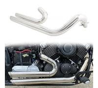 Exhaust part Motorcycle Muffler Pipe Exhaust Motocross Silencer Tube Chrome/Black Mufflers For YAHAMA XVS650 For Custom With Flames 2005(Chrome)