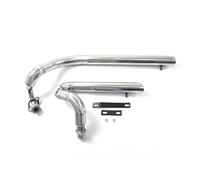 Exhaust part Motorcycle Slash Cut Exhaust Muffler Dual Silencer For Y-AMAHA V Star 650 XVS650 XVS400 DS650 400 Dragstar Drag All Year(Chrome)