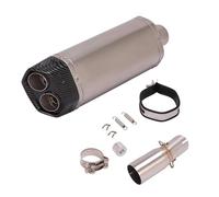 Exhaust part Slip On For KYMCO AK550 AK 550 Motorcycle Exhaust Escape Modified Middle Link Pipe Double Hole Connecting 51MM Muffler(Chrome)