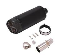 Exhaust part Slip On Motorcycle Exhaust Escape Modified Middle Link Pipe Double Hole Connecting 51MM Muffler For KYMCO AK550 AK 550(Black- Silver)