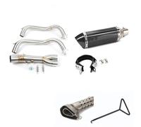 exhaust parts Slip On Moto Exhaust Pipe Modify Front Link Pipe Muffler For Y&amaha MT-07 FZ-07 14-21 XSR 700 For Tracer 700(1 Set-Type-A9)