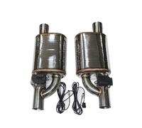 Exhaust Pipe 1 Pair 2pcs Car Exhaust System Muffler Electric Valve Control Exhaust Pipe Kit Adjustable Valve Angle Stainless Steel Tail Throat(Button 51MM-1)