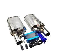 Exhaust Pipe 1 Pair Exhaust Vacuum Valve Control Exhaust Pipe Kit Remote Control Variable Silencer Stainless Universal 63mm Car Exhaust Pipes(C 76MM)