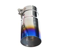 Exhaust Pipe 1 PC Blue Burnt Stainless Steel Universal Exhaust System End Pipe Car Exhaust Pipe Single Straight Muffler Tip Car Exhaust Muffler(IN 60 Out 101 mm)