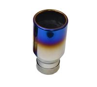 Exhaust Pipe 1 PC Car Blue Burnt Stainless Steel Exhaust End Pipe Flat Curly Edge Muffler Tip Car Exhaust Pipes(IN 63 Out 76 mm)