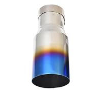 Exhaust Pipe 1 PC Stainless Steel Universal Exhaust End Pipe Car Exhaust Pipe Straight Muffler Tip Blue Burnt Car Exhaust Pipes(60-89mm flat)