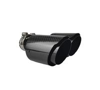 Exhaust Pipe 1 Pcs Black Universal Car Carbon Fibre Tail Throat Length Y-Shaped Double Out Twill Glossy Exhaust Muffler Tip(63.5mm-89mm-Left)