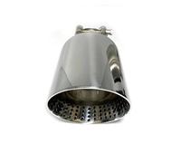 Exhaust Pipe 1 Pcs Glossy Silver Stainless Steel Muffler Tailpipe Exhaust Tip Pipe Universal Exhaust Tip 51/54/57/60MM Tail Pipe(70MM IN-101MM OUT)