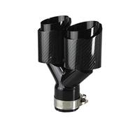 Exhaust Pipe 1 Pcs Universal Car Carbon Fibre Tail Throat Length Black Y-Shaped Double Out Twill Glossy Exhaust Muffler Tip Exhaust Tips Muffler(60mm-89mm-Left)