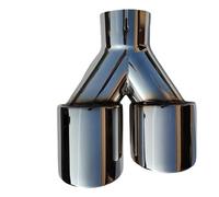 Exhaust Pipe 1 Pcs Universal Car Stainless Steel Tail Throat Silencer Length Y-Shaped Double Out Twill Glossy Exhaust Muffler Tip Exhaust Tips Muffler(76.2mm-101mm-Right)