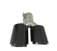 Exhaust Pipe 1 Pcs Universal Carbon Fibre Tail Throat Silencer Length Burnishing Y-Shaped Double Out Twill Glossy Muffler Car Exhaust Pipes(51mm-89mm-R)