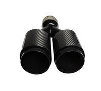 Exhaust Pipe 1 Pcs Universal Carbon Fibre Tail Throat Silencer Same Length Black Y-Shaped Double Out Twill Glossy Exhaust Muffler Tip Car Exhaust Pipes(70mm-101mm)