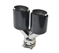 Exhaust Pipe 1 Pcs Universal Y-Shaped Double Out Twill Glossy Carbon Fibre Tail Throat Silencer Same Length Polish Muffler Tip Car Exhaust Pipes(63.5mm-76mm)