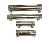 Exhaust Pipe 1 Piece Modified Exhaust Pipe Stainless Steel Adapter, Length 200mm 400mm, Diameter 51mm-80mm Butt Joint Pipe Car Parts Tail Throat(B 60mm-57mm-60mm)