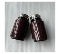 Exhaust Pipe 1 Piece Single Car Exhaust Tips Black Pipe Glossy Red Carbon Fiber Tail End Muffler Tailpipe For Universal Tail Throat(ID 48MM-OD 101MM)