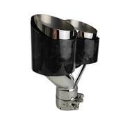 Exhaust Pipe 1 Piece Universal Car Tail Throat Length Forged Y-Shaped Double Out Twill Glossy Exhaust Muffler Tip Carbon Fibre Tail Throat(60mm-101mm-Right)
