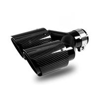 Exhaust Pipe 1 Piece Universal Car Tail Throat Same Length Black Y-Shaped Double Out Twill Glossy Exhaust Muffler Tip Carbon Fibre Tail Throat(51mm-89mm)