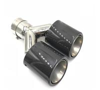 Exhaust Pipe 1 Piece Universal DUAL Exhaust Tip Curly Glossy Carbon Fiber Exhaust Pipe Tail Quad Exhaust Muffler Tip Car Exhaust Pipes(70MM IN 89MM OUT)