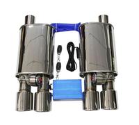 Exhaust Pipe 1 To 2pcs Exhaust Vacuum Valve Control Exhaust Pipe Kit Variable Silencer Stainless Universal 51 63 76 MM Car Exhaust Pipes(C 76MM)