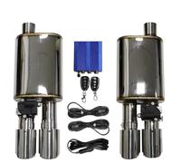 Exhaust Pipe 1 To 2pcs Silencer Stainless Exhaust Electric Valve Control Exhaust Pipe Kit Adjustable Valve Angle Carbon Tip Car Exhaust Pipes(B 63MM)