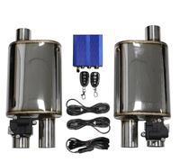 Exhaust Pipe 1 To 2pcs Silencer Stainless Exhaust Electric Valve Control Exhaust Pipe Kit Adjustable Valve Angle Carbon Tip Car Exhaust Pipes(A 76MM)