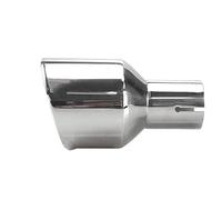 Exhaust Pipe 114mm Outlet Universal Modification Silver Curly Flange Muffler Exhaust Stainless Steel Tip Car Exhaust Pipes(Angle cut Inlet 63)