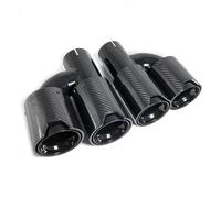 Exhaust Pipe 1Pair H Double Glossy Black Universal Exhaust Pipe Muffler Pipe Carbon Fiber Exhaust Tip For BMW For M2 For M3 For M4 For M5 Car End Pipes(ID 51-OD 105)