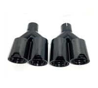 Exhaust Pipe 1Pair Y Type Universal Dual Glossy Black Exhaust Pipe Muffler Pipe Carbon Fiber Exhaust Tip For BMW For M2 For M3 For M4 For M5 Car End Pipes(ID 73-OD 80)