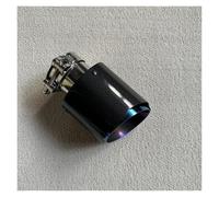 Exhaust Pipe 1PC Car Exhaust Pipe Straight Flange Glossy Carbon Tail End Tip Blue Stainless Steel Muffler Pipe Car Exhaust Pipes(ID 60mm-OD 101mm)