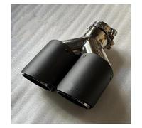 Exhaust Pipe 1Pc Dual Exhaust Tip Matte Carbon Fiber Double Exhaust Pipe Tailpipe For Universal Car Exhaust Muffler(ID 51MM-OD 76MM)
