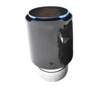 Exhaust Pipe 1PC Exhaust Pipe Straight Flange Glossy Carbon Tail End Tip Blue Stainless Steel Muffler Pipe Car Exhaust Pipes(63-101mm)