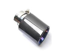 Exhaust Pipe 1Pc Exhaust Straight Flange Glossy Carbon Tail End Tip Blue Stainless Steel Bevel Muffler Pipe Car Exhaust Pipes(73-101mm)