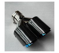 Exhaust Pipe 1Pc Glossy Carbon Fiber Double Exhaust Pipe Tailpipe Muffler Tip For Universal Exhaust tips(ID 63MM-OD 101MM)