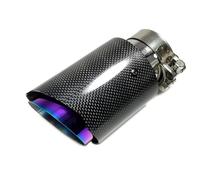 Exhaust Pipe 1PC Round Exhaust Tip Purple Pipe Glossy Carbon Fiber Plain Muffler Pipe Exhaust Pipe For Benz Car Exhaust Muffler(73MM IN-101MM OUT)