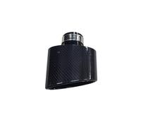Exhaust Pipe 1Pcs 150mm Large Diameter Nozzle Universal Oval Glossy Carbon Fiber Exhaust Muffler Tip Accessories Tail Pipe(51 IN-150 OUT Silver)