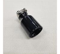 Exhaust Pipe 1PCS Car Black Stainless Steel Exhaust System Muffler Tip End Curly Flat Edge Outlet Universal Modified Exhaust Pipe Accessories Car End Pipes(48 IN 89 OUT)