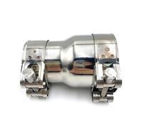 Exhaust Pipe 1PCS Car Exhaust Pipe 304 Stainless Steel Pipe Straight Adapter Reducer Size General Muffler Sleeve With Clamp Exhaust Tips(51MM-57MM)
